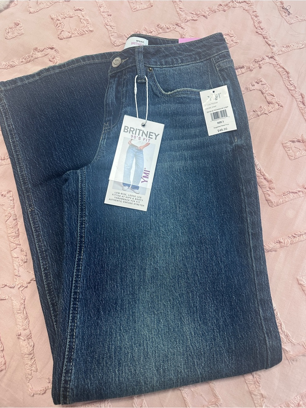 YMI Britney Boyfriend Jeans in Dark Blue Wash - Picture 7 of 8